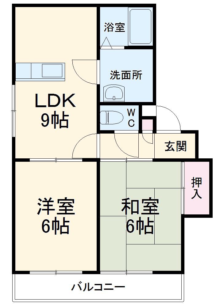 アパートメント294番館(2LDK/2階)の間取り写真