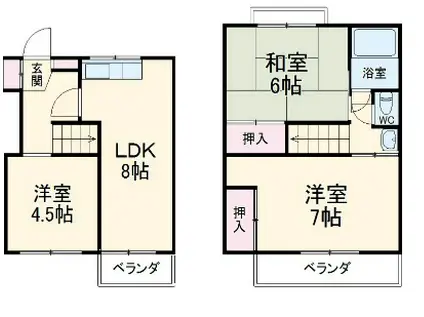 ワイズタウン　３棟(3LDK)の間取り写真