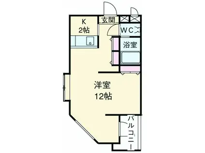 エクメーネ加藤8(ワンルーム/3階)の間取り写真