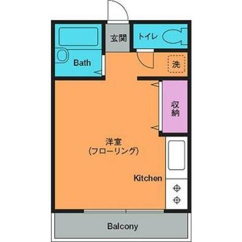 エクレールK3(ワンルーム/3階)の間取り写真