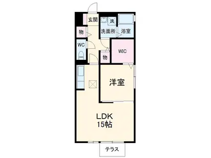 アムールⅡ(1LDK/2階)の間取り写真