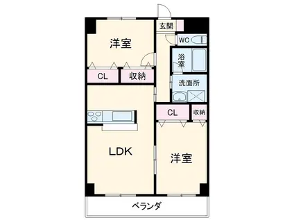 BORAXⅡ(2LDK/2階)の間取り写真