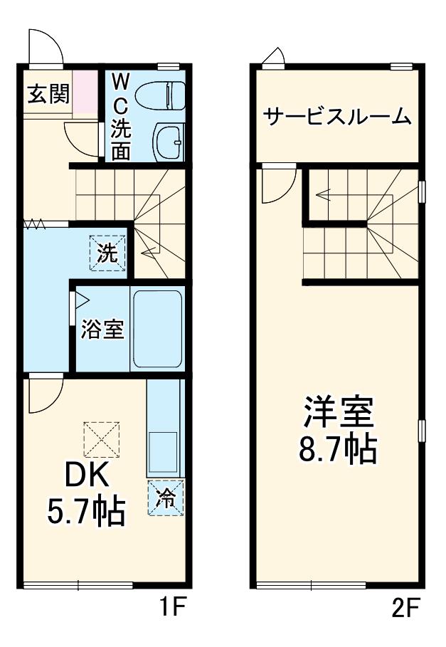 ソレーユ中野町　Ａ(1DK)の間取り写真