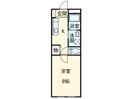 コーポラスウィング(1K/1階)の間取り写真