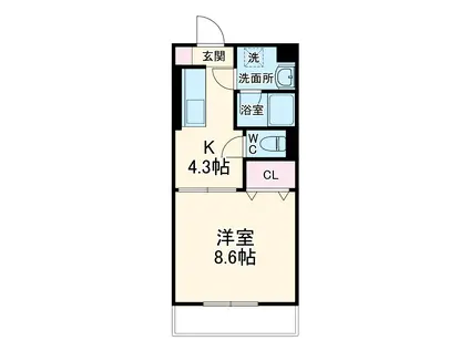 メゾン ド ミルフィーユ(1DK/4階)の間取り写真