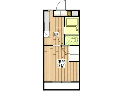 パークハイツ若林(1DK/3階)の間取り写真