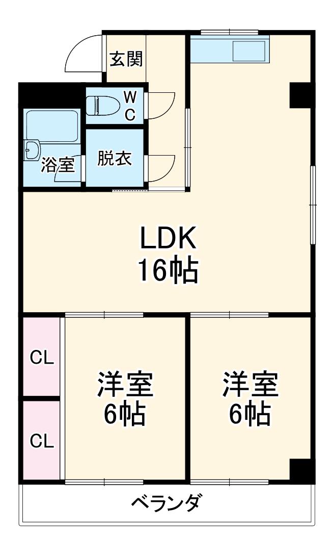 グランドビル永吉(2LDK/1階)の間取り写真