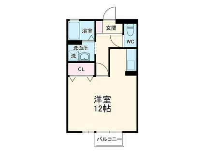 フォレスタ森山田 B棟(ワンルーム/2階)の間取り写真