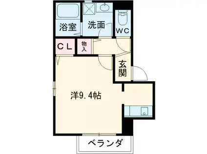 パルクレール上町(1K/2階)の間取り写真