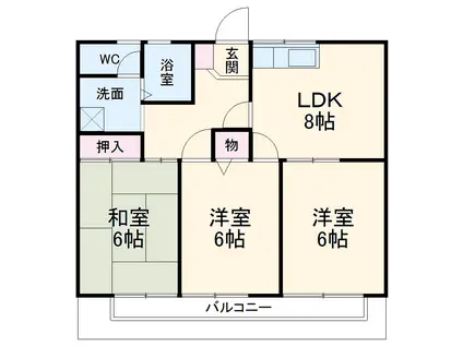 アルシェ(3DK/2階)の間取り写真