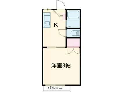 アーバン元今泉(1K/1階)の間取り写真