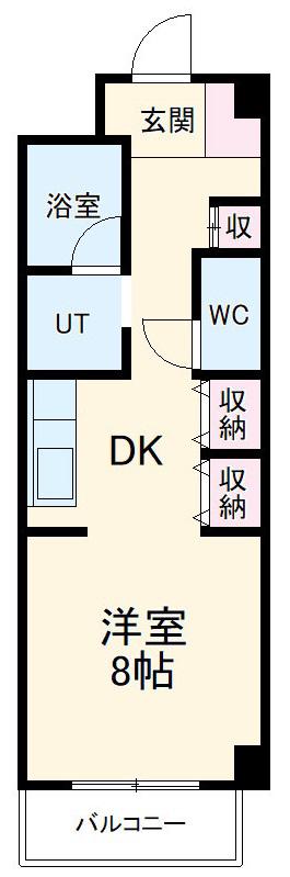 メゾンラフィネⅡ(1DK/2階)の間取り写真