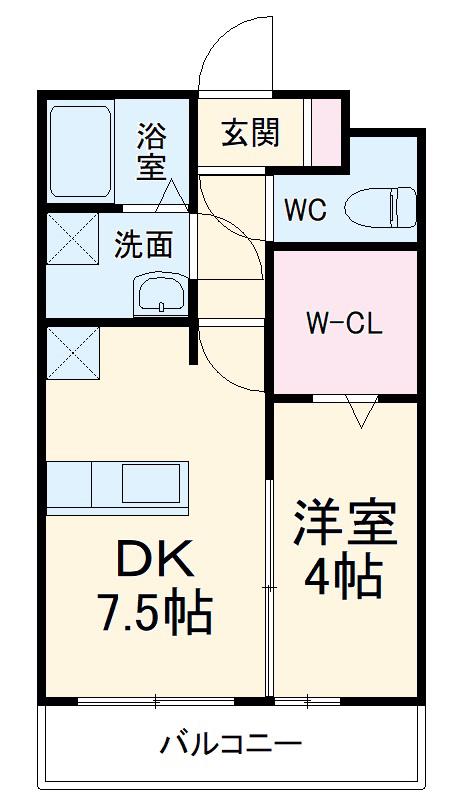 和宝ハイツシンコー(1DK/3階)の間取り写真