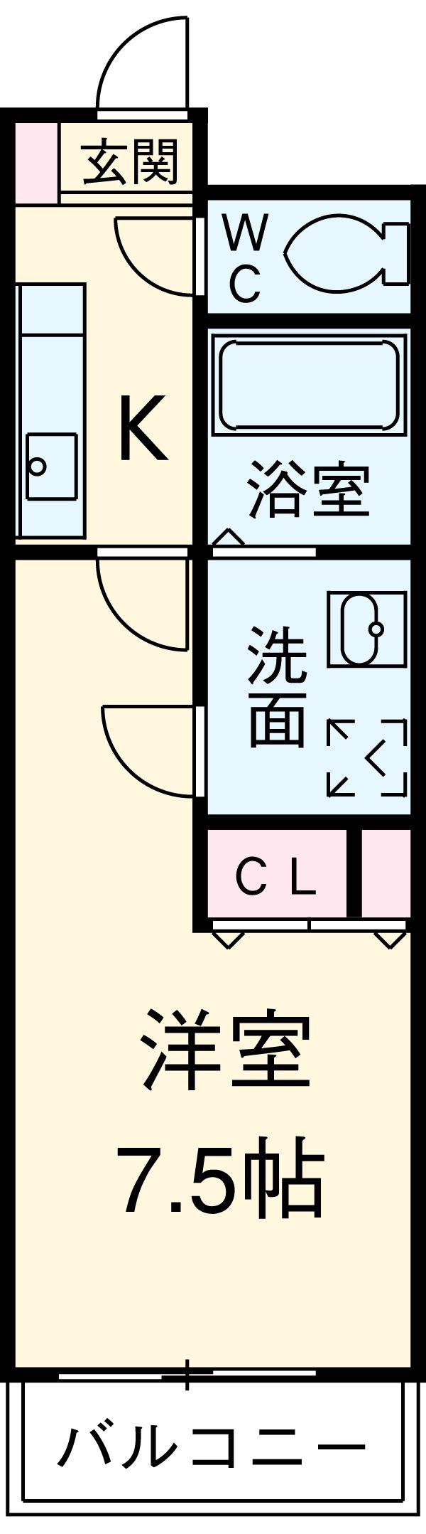 プリミエール八幡(1K/1階)の間取り写真