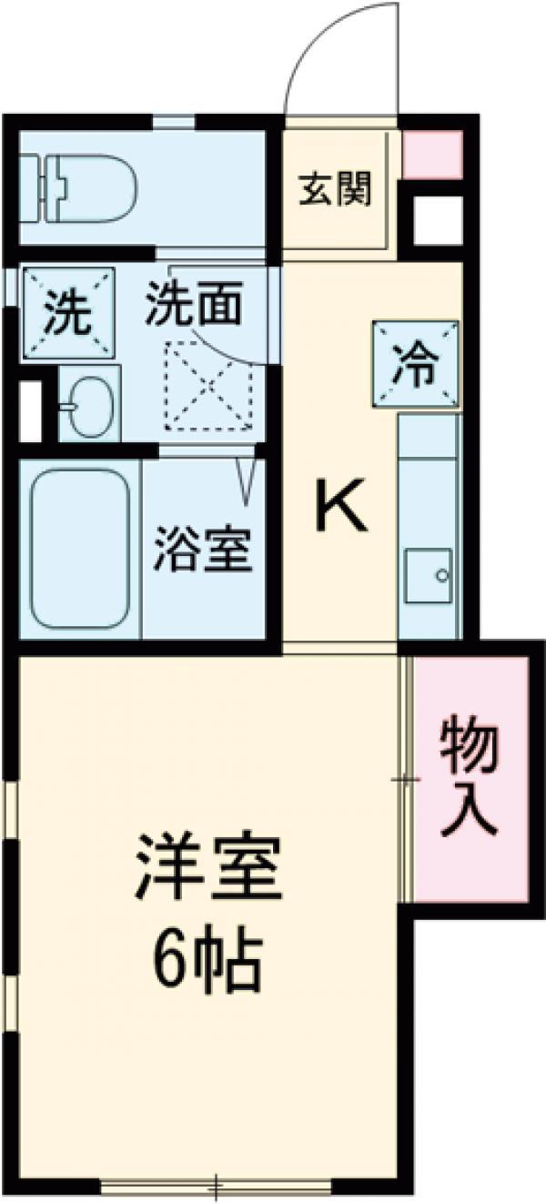 ビクトリア(1K/地下階)の間取り写真
