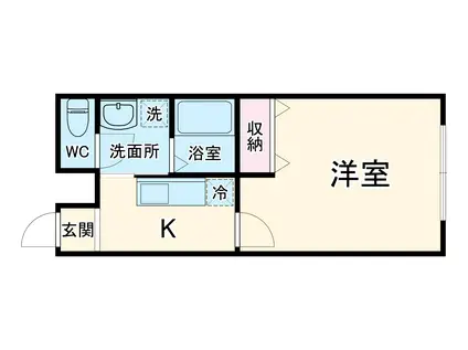 アムールGRAND(1K/1階)の間取り写真