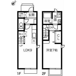 プラッサムコート佐古木(1LDK)の間取り写真