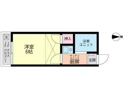 レオパレス南馬込第2(ワンルーム/1階)の間取り写真