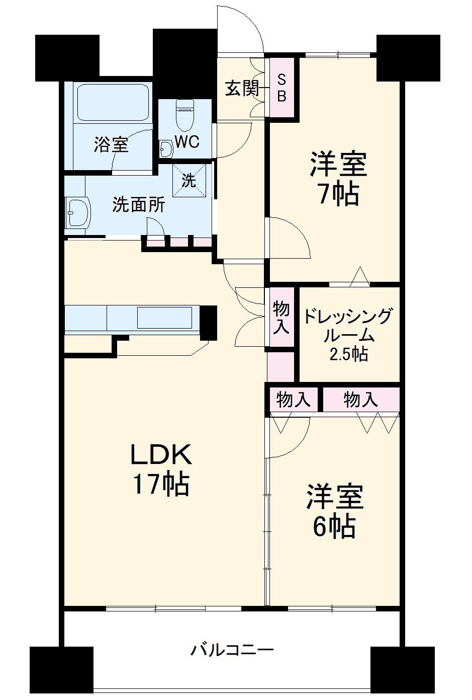 ライオンズマンション金山ニューシティ(2LDK/3階)の間取り写真