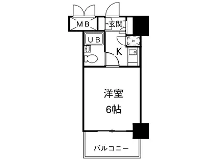 クリオ平塚参番館(1K/6階)の間取り写真