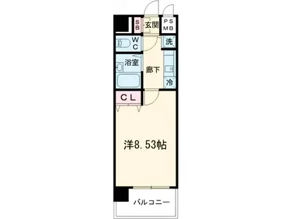 グランドガーラ用賀(1K/4階)の間取り写真