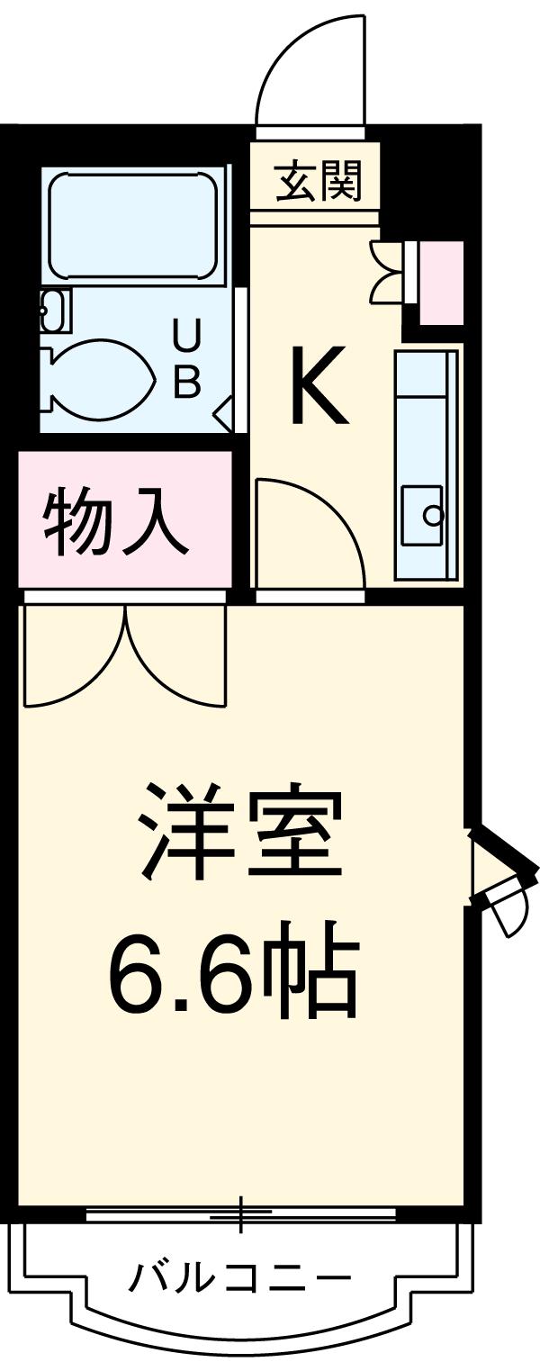 パールハイツ(1K/2階)の間取り写真