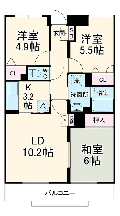 ロアジール船橋 3階階 間取り