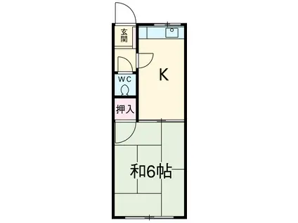 大森荘(1K/1階)の間取り写真