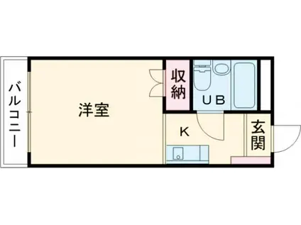 ティエルスクウエア(ワンルーム/2階)の間取り写真