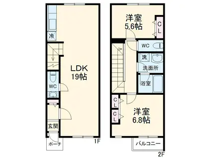 湘南マナーハウス７(2LDK)の間取り写真
