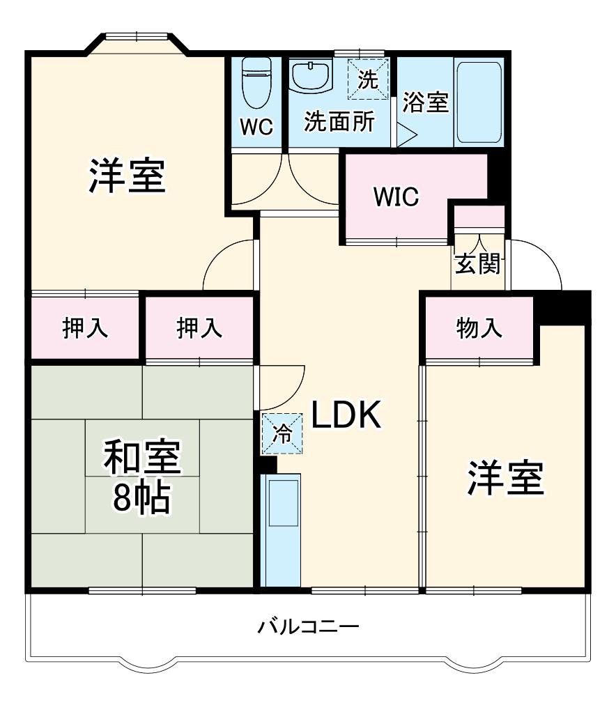 エスポワールいずみ(3DK/2階)の間取り写真