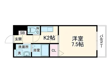 MERCI(1K/3階)の間取り写真