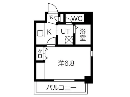 フィオーレのまⅡ(1K/2階)の間取り写真