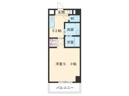 ボヌール津金(1K/2階)の間取り写真