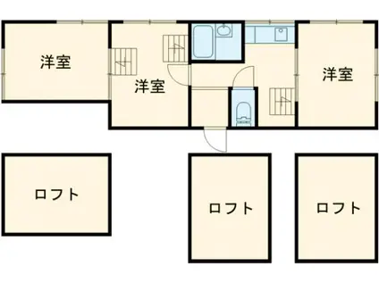 弐分方アパート(3K/2階)の間取り写真