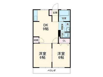 今嶺ビル(2DK/3階)の間取り写真