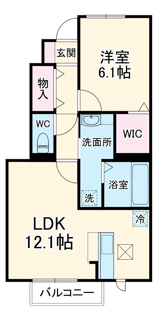 LIEN(1LDK/1階)の間取り写真