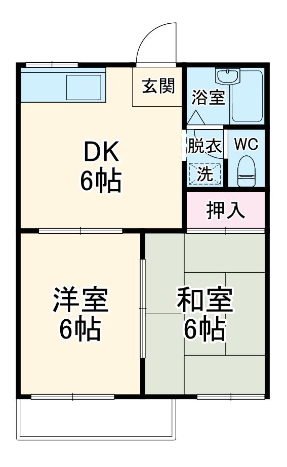コートビレッジ藤山台(2DK/2階)の間取り写真