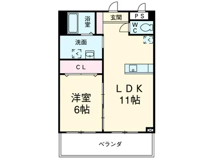 LA COLLINE(1LDK/1階)の間取り写真