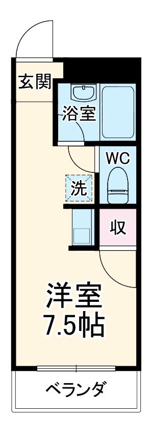 エントピア岐阜Ⅰ(ワンルーム/1階)の間取り写真