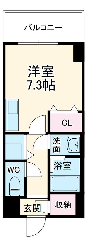ベレーサ築地口ステーションタワ(ワンルーム/6階)の間取り写真