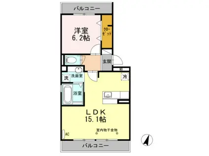 イースト フィールド(1LDK/3階)の間取り写真