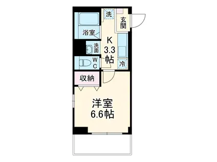 モアナ湘南(1K/3階)の間取り写真