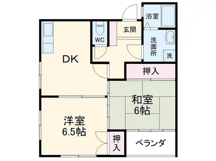 ハイツリバービレッジ(2DK/4階)の間取り写真