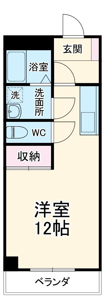 WAVE21(ワンルーム/2階)の間取り写真