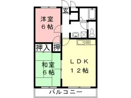 LITTLE・WING(2LDK/2階)の間取り写真