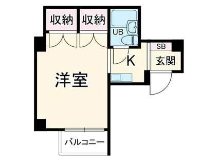 レジデンスヘリオス(ワンルーム/4階)の間取り写真