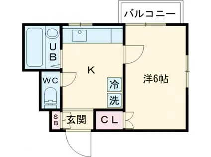 コート・ハイム丸博Ⅱ(1K/2階)の間取り写真