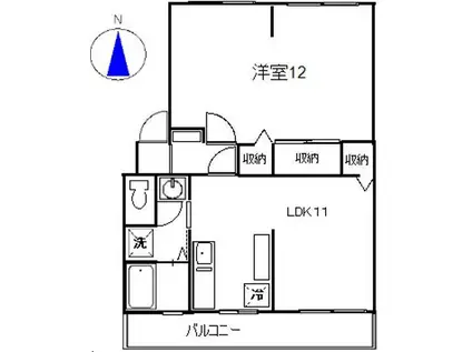 グレイスハイツ(1LDK/3階)の間取り写真