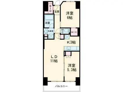 トラープランド翠命館(2LDK/5階)の間取り写真